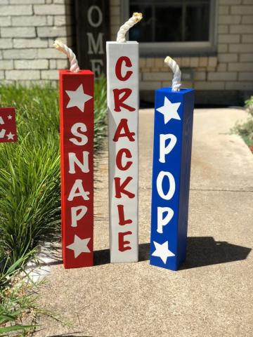 red, white & blue firecrackers