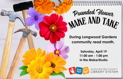 Pounded Flower make and take during Longwood Gardens community reads month.