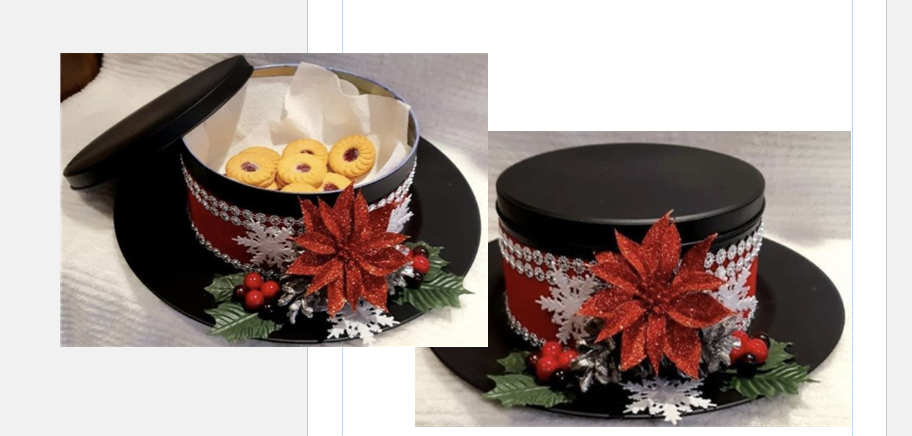 Cookie tin top hat.