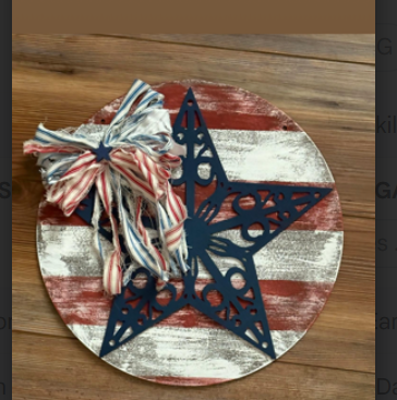 Patriotic door hanging.
